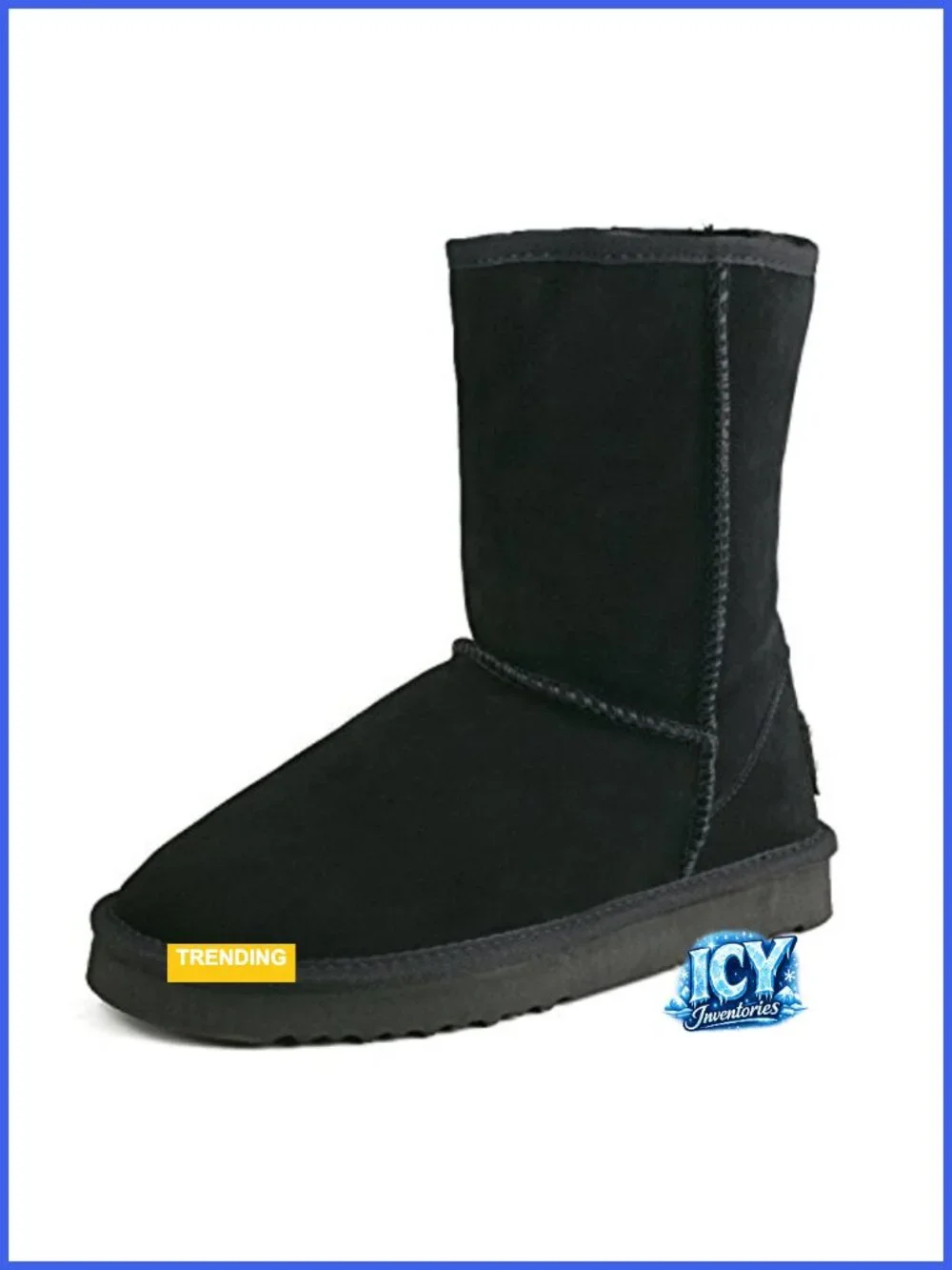 Genuine Suede Waterproof Fur Lined Mid-Calf Snow Boots